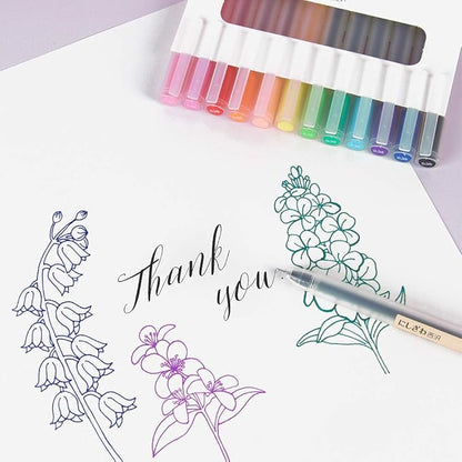 Colored Pens for Note Taking,0.38mm Ultra Fine Point 12 Multicolor Pen for Journaling Writing Drawing Coloring Planner Calendar,12 Count