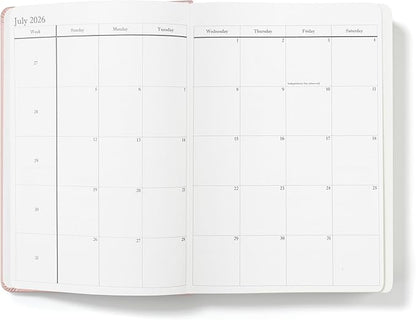 Wykeham's Executive 2026 Daily Journal Planner – US Public Holidays & Format – Customization Available (Rose, 8.5"×5.5")
