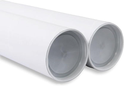 MagicWater Supply Mailing Tube 3 in x 12 in White - 2 Pack - for Shipping and Storage of Posters, Arts, Crafts, and Documents