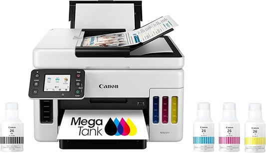 Canon GX6021 All-in-One Wireless Supertank Printer-for Businesses [Print, Copy, Scan and ADF], White