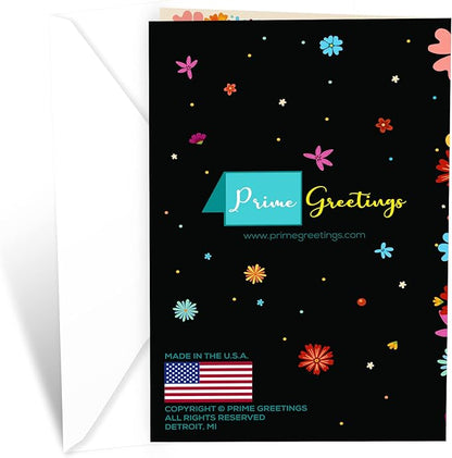 Prime Greetings Mother's Day Card, Made in America, Eco-Friendly, Thick Card Stock with Premium Envelope 5in x 7.75in, Packaged in Protective Mailer… (Wife)