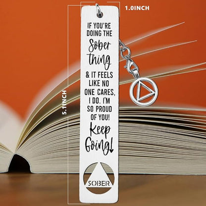 Sobriety Gift for Women Men, Proud of You Sobriety Bookmark, Alcoholics Addiction Stay Clean and Sober Bookmark, Inspirational Christmas Graduation Gifts-DB12
