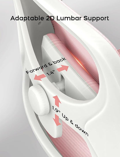Drafting Chair Tall Office Chair with Flip-up Armrests Ergonomic Computer Standing Desk Chair with Comfy Lumbar Support and Adjustable Footrest Ring for Bar Height Desk(White-Pink)