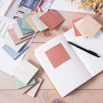 (16 Pack) Sticky Notes 3x3, Vintage Colors, Sticky Pads, Recyclable, Self-Stick Pads, Easy to Post for Home, Office, Notebook