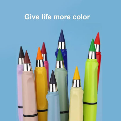Everlasting Pencil:24PCS 12 colors Replaceable Refill Infinite Pencil Replaceable Graphite