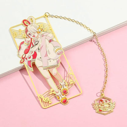 One Pieces Anime Luffy Shanks Uta Book Mark - Brass Metal Bookmark, Stationery School Supplies, Gift for Book Lover, Friends, Anime Fans Collection (Uta)
