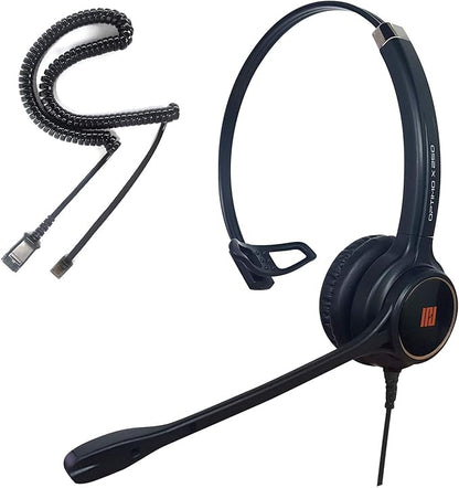 IPD IPH-250 Phone Headset with Noise Cancelling Microhone for Office and Call Center- Comapatible with Polycom VVX, Aastra,Avaya Digital, Nortel,Samsung,Mitel landline Phones.