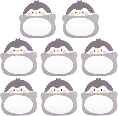 8 Packs Kawaii Penguin Sticky Notes, Aesthetic Sticky Notes Set, Cartoon Inspirational Sticky Notes, Animals Shape Markers, Cute Anime Sticky Note Tabs for Office School Creative Gifts