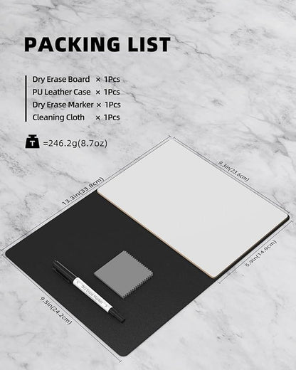 Small Dry Erase Board with Stand for Desk, Portable Reusable Desktop Notepad, 9.5 * 6.6in Memo White Board,Office Home Supplies Desk Accessories MH770 (Black)