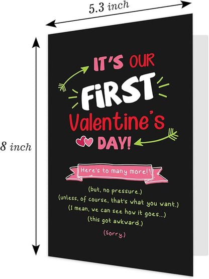 Ogeby Funny First Valentines Day Card Gifts for Boyfriend Girlfriend, Cute Valentines Day Gifts for Him Her Husband, Sarcastic 1st Valentines Day Cards Gifts for New Couple Men Women