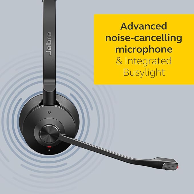 Jabra Engage 65 SE (Second Edition) Wireless Headset, Dual-Ear – Telephone Headset with Industry-Leading Wireless Performance, Advanced Noise-Cancelling Microphone, All Day Battery Life - Black