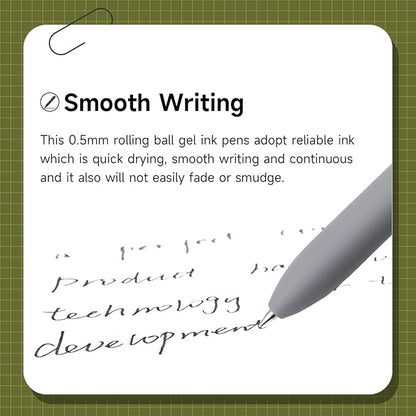 Gel Pens, 10 Pcs 0.5mm Fine Point Smooth Writing Pens Cute Pens, High-End Series Black Ink Pens for Journaling Note Taking, School Office Supplies for Women Men (10 Pcs Mixed colors)