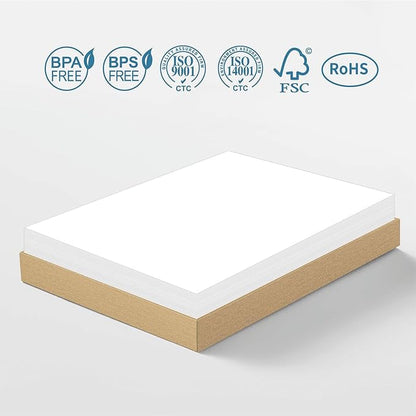 8.5" x 11" Full Sheet Labels, JIQEZNL Premium Label Sticker Paper for Laser & Inkjet Printers - 100 Sheets