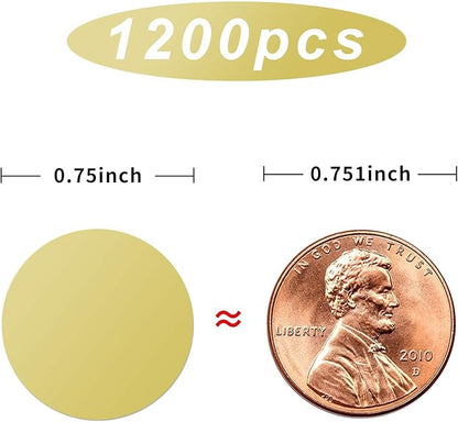 1200 Pieces 0.75 Inch Round Color Coding Label Garage Sale Stickers Blank Yard Sale Price Stickers Permanent Adhesive Dots with Perforation Line (Gold)