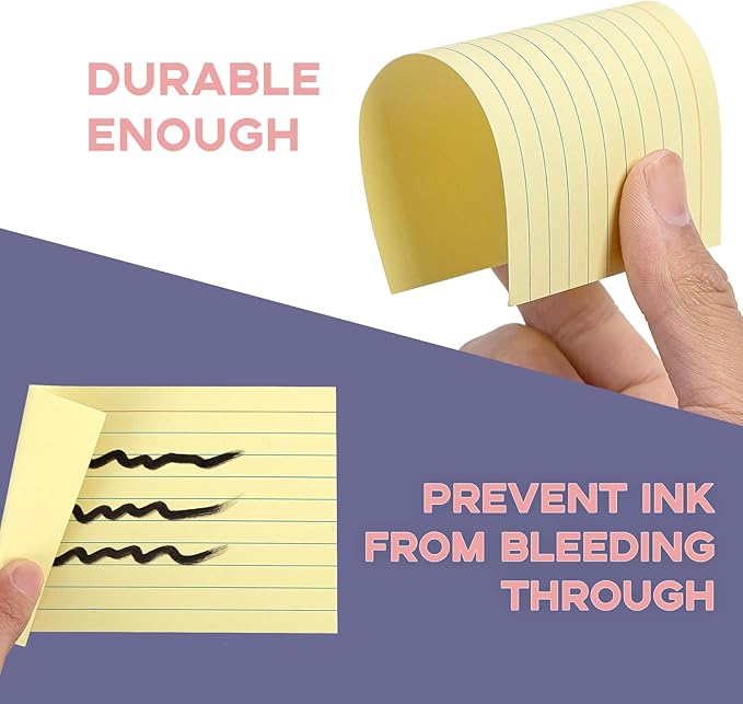 Colored Index Cards 5x8 100Pcs, Goefun Ruled Flashcards, 4 Color Notecards for Studying, Recipes, Memo Cards, Office Supply, DIY, Presentation