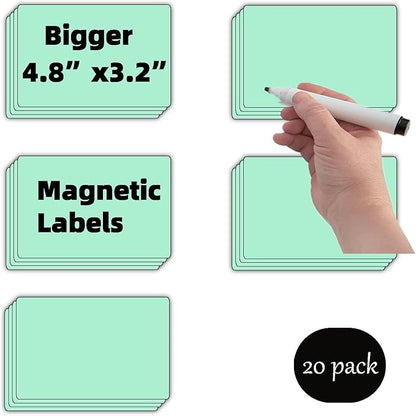 Pale Green Magnetic Labels for White Board,Dry Erase Magnets Sheets,Labeling Lockers,Orgnazing Metal Surface Cabinet