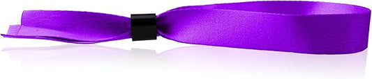100 WristCo Cloth Event Wristbands - Purple Fabric Bracelets Wrist Bands for Concerts Festival Admission Party 13 ½” x ½”
