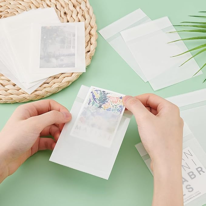 PH PandaHall 60Pcs Peel Self Seal Glassine Bags Flat Glassine Wax Paper Bags, White Self Adhesive Paper Bags Food Bags for Snacks Cookies Nuts Coffee Beans Candies Beads, 4.72x3.27inches