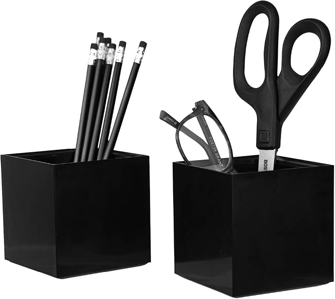 Bostitch Office Konnect Pencil Cup Desk Organizer, Pen Cup, 2-Pack, Black