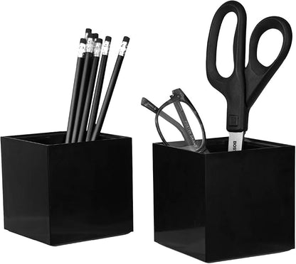 Bostitch Office Konnect Pencil Cup Desk Organizer, Pen Cup, 2-Pack, Black