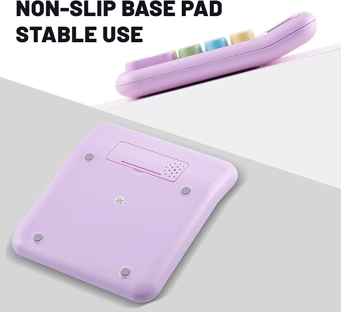 Golcellia Calculators Desktop, Purple Mechanical Calculator, Cute Calculator 12 Digit Desk Basic Calculator Large Display, Dual Power Solar Battery, Office Home School Supplies for Adults & Students