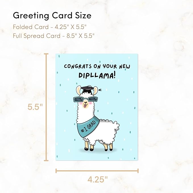 ALY LOU Graduation Card Funny for Him/Her, Congratulations Grad Card for Students Son Daughter, College High School University Greeting Cards (Dipllama)