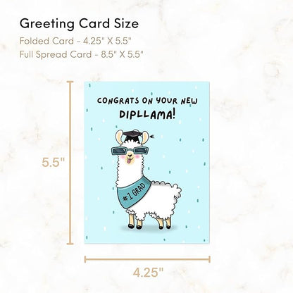 ALY LOU Graduation Card Funny for Him/Her, Congratulations Grad Card for Students Son Daughter, College High School University Greeting Cards (Dipllama)