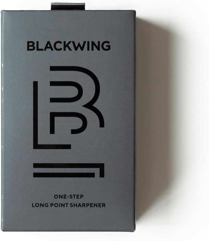 Blackwing One-Step Long Point Sharpener, German Steel Blade, Sharp Curved Point, Machined Aluminum, Grey