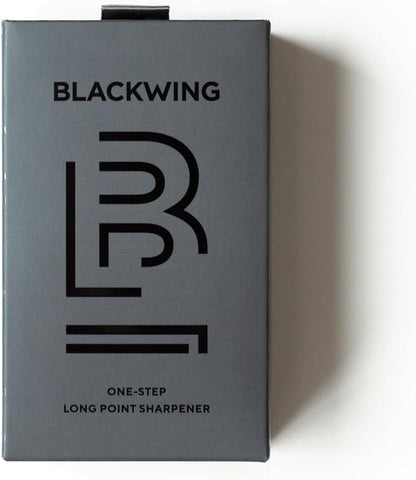 Blackwing One-Step Long Point Sharpener, German Steel Blade, Sharp Curved Point, Machined Aluminum, Grey