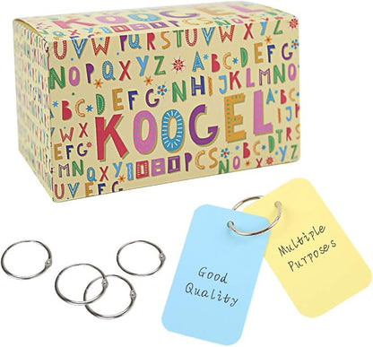 Koogel 1080 Pcs Colored Index Cards, 6 Kinds Colored Notecards Index Cards Flash Cards Blank for School Learning Memory Recipe Cards Child 's Game