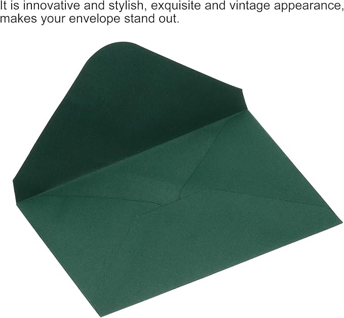PATIKIL Mini Envelopes, 50 Pack Gift Cards Business Cards Envelope for Greeting Weddings, Dark Green