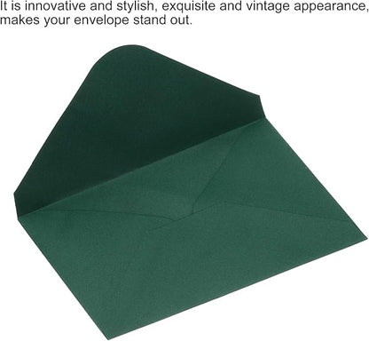 PATIKIL Mini Envelopes, 50 Pack Gift Cards Business Cards Envelope for Greeting Weddings, Dark Green