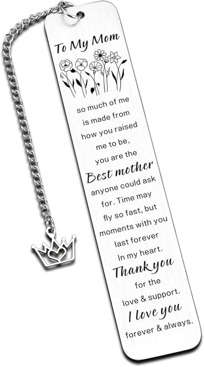Mother of The Bride Gifts, Mother’s Day Gifts, Best Mom Ever Bookmark for Mom Mother Mommy Grandma from Teens Valentine’s Day Christmas Gift Book Lovers Gift
