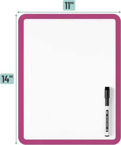 Mr. Pen- Dry Erase Board, 14” x 11” with a Black Dry Erase Marker, Magenta Frame, Small White Board, White Board for Kids, White Board for Students, Small Dry Erase Board, Mini White Board