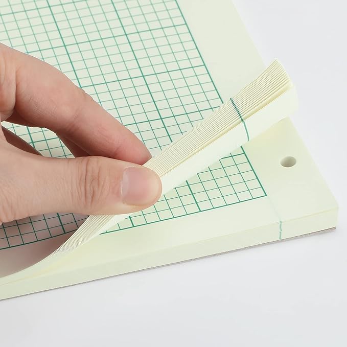 Seajan 5 Pcs Engineering Computation Pad Engineer Pad 8.5 x 11 Inches Engineering Notebook Graph Paper Notebook, 5 Squares Per Inch Evidence Engineering Pad, 100 Sheets/Pack (Green)