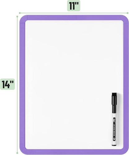 Mr. Pen- Dry Erase Board, 14” x 11” with a Black Dry Erase Marker, Purple Frame, Small White Board, White Board for Kids, White Board for Students, Small Dry Erase Board, Mini White Board