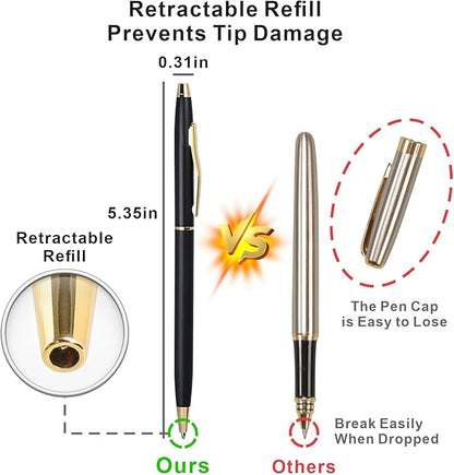 Cambond Black Pens Ballpoint Pens - Black Ink Bulk Pens 1.0 mm Medium Point Smooth Writing Office Pens for Men Women Police Uniform Office Business, 10 Pack (Black)