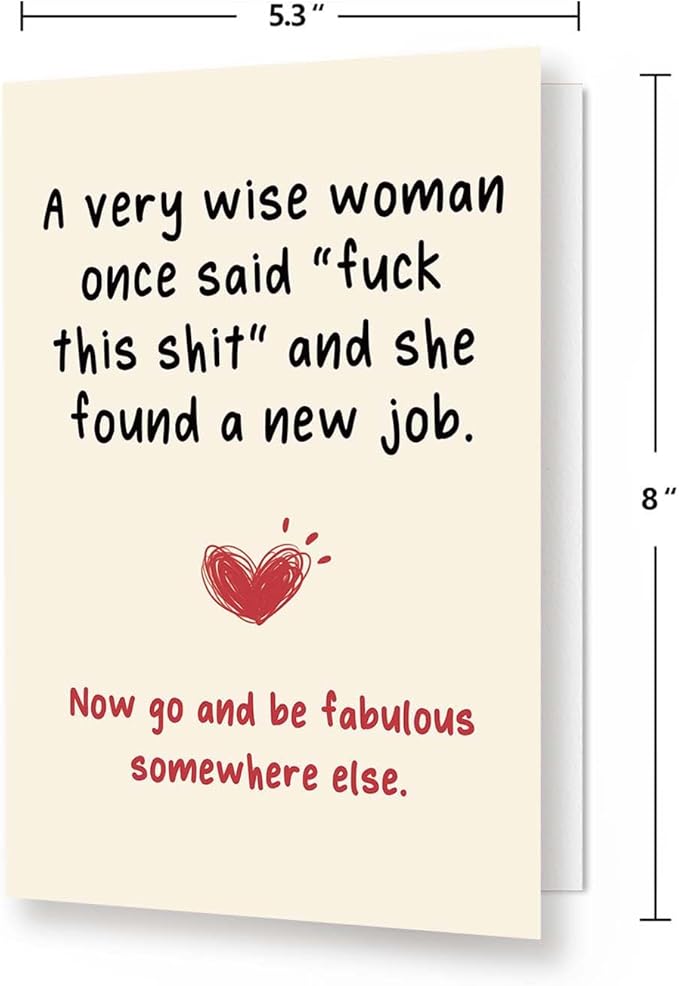 New Job Card, Funny Leaving Cards for Bestie Friend, Happy Farewell Card for Men Women, New Job Congratulate Gifts for Him Her, Coworker Leaving Gift