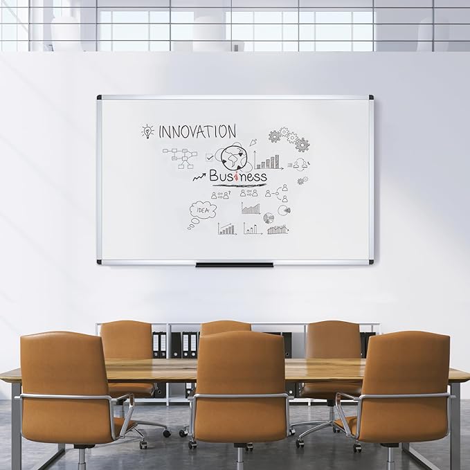VIZ-PRO Dry Erase Board/Whiteboard, Non-Magnetic, 60 x 48 Inches, Pack of 2, Wall Mounted Board for School Office and Home