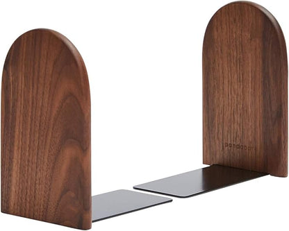 Pandapark Wood Bookends,Non-Skid Bookend for Shelves,Heavy Duty Bookends,Book Stand for Books/CDs,1 Pair