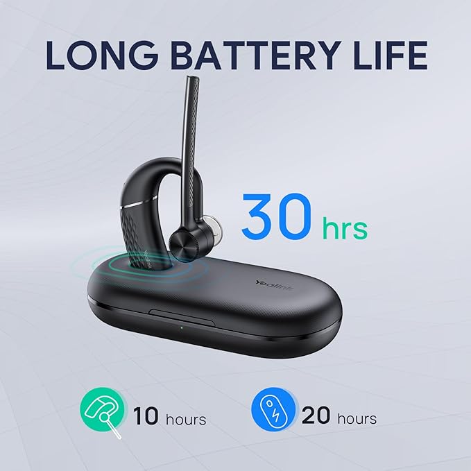 Yealink BH71 Bluetooth Headset with USB-C Dongle, Teams&Zoom Certified, 4 Noise Cancelling Microphone, Fit for Computer Laptops PC, Wireless Earpiece for Trucker Business Office Work