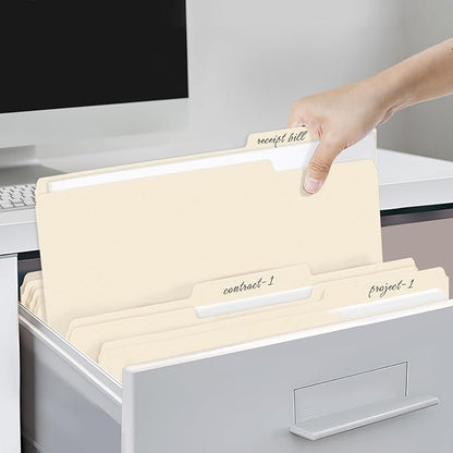 SUNEE Manilla Folders Legal Size (14 x 8.5 inches),100 Per Box, Durable Paper File Folders with 1/3 Cut Tab for Office, Legal Documents, Filing, and Organizing