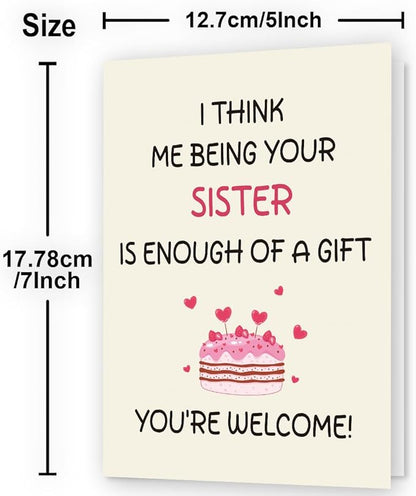 Sister Birthday Card | Birthday Card for Sister | Birthday Card Sister | Happy Birthday Sister Card | Funny Sister Birthday Card | Birthday Cards for Sister