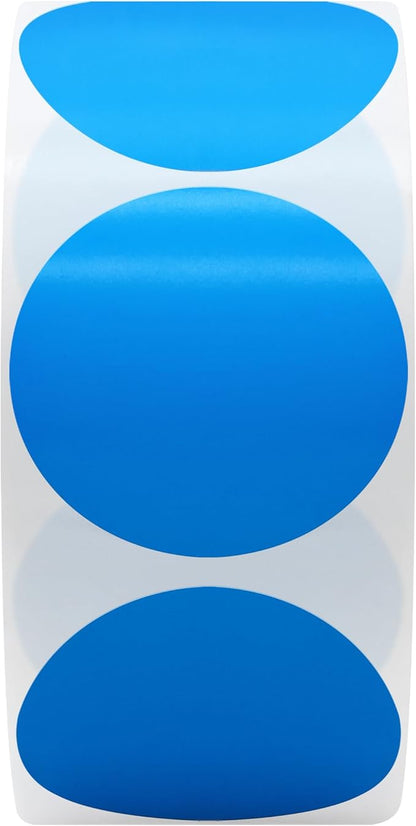 Hybsk 1.5 inch Circle Color Direct Thermal Stickers Shipping Labels for Barcodes,Name Tag,DIY Logo Design,Inventory– Compatible with Zebra,Rollo,Munbyn,and More-1000 pcs (1.5 inch,Blue)