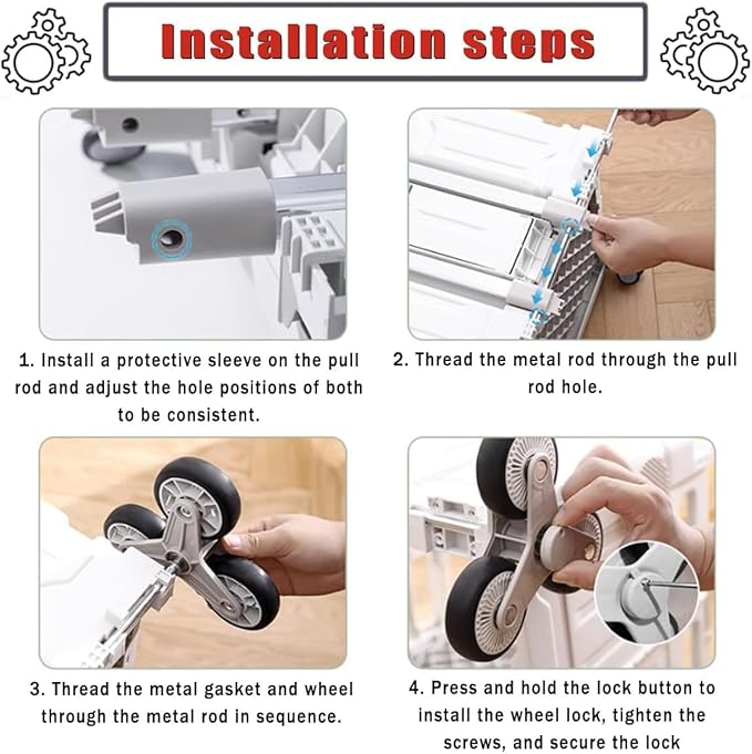 Foldable Utility Cart with Stair Climbing Wheels,Folding Portable Rolling Crate Handcart with Aluminium Alloy Telescoping Handles, Handcart for Grocery Book File Tool Art Supplies-75L