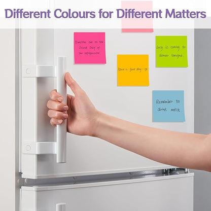 HappyHapi 36-Pads Sticky Notes 3X3 in, 80 Sheets/Pad, 8 Bright Color Self-Stick Note Pads, Bulk Vibrant Sticky Note for Home Office School(Total 2880 Sheets)