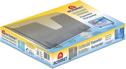 Acrimet Pocket File Holder Horizontal Design Brochure Display (for Wall Mount or Countertop Use) (Removable Supports Included) (Letter Size) (Clear Blue Color)