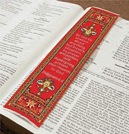 Christian Bookmark, Be Anxious for Nothing, Woven, Mini Carpet