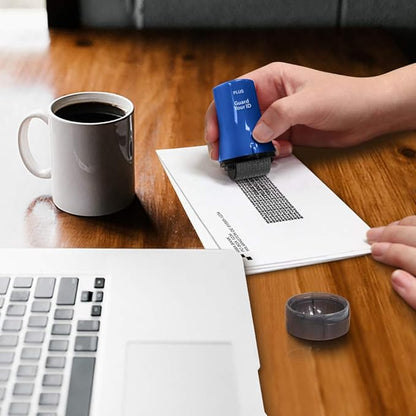 Guard Your ID ADVANCED WIDE Roller Identity Theft Prevention Security Stamp NAVY BLUE (70109)
