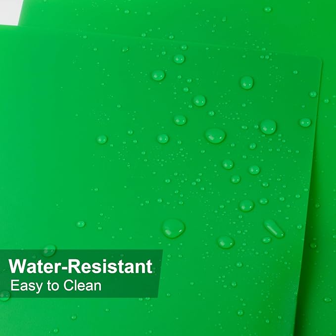 60-Pack Plastic Folders with Pockets,2-Pocket Poly Folders Holds 8-1/2" x 11" Paper for School/Office/Home, Green